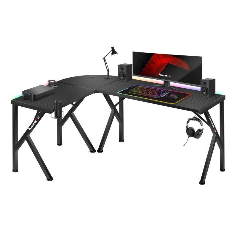 Biurko narożne gamingowe Huzaro Hero 6.3 RGB Black 154 cm