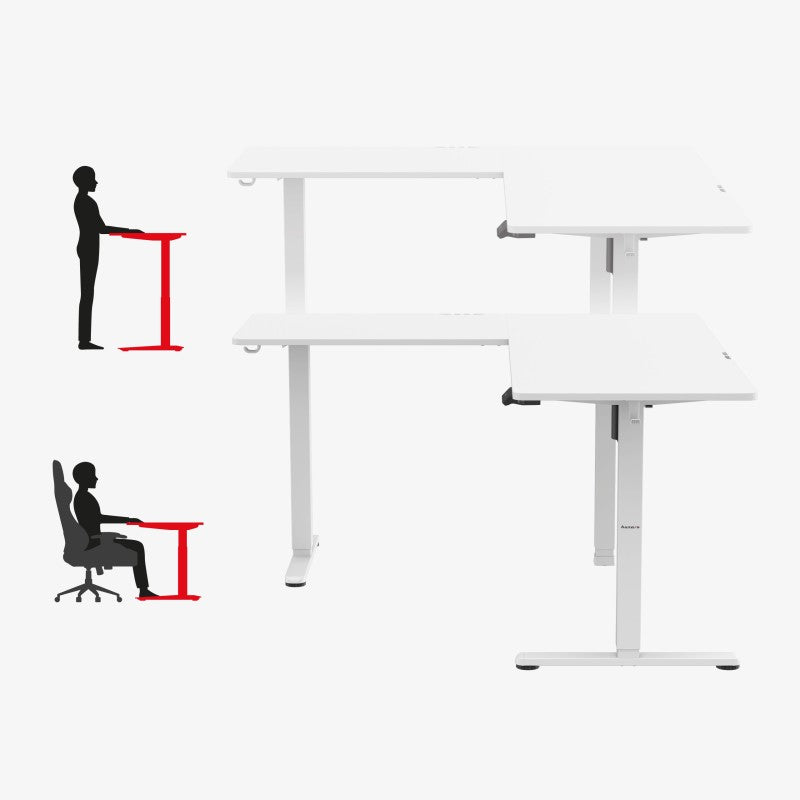 Biurko narożne elektryczne Huzaro Hero 9.5 White 160 cm
