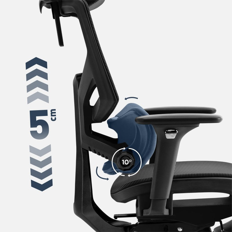 Fotel ergonomiczny z podnóżkiem Mark Adler Expert 8.7 Black Mesh