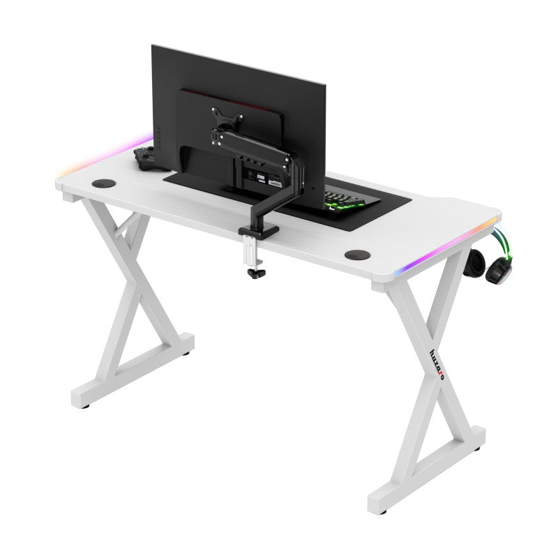 Biurko gamingowe LED Huzaro Hero 2.3 RGB White 120 cm