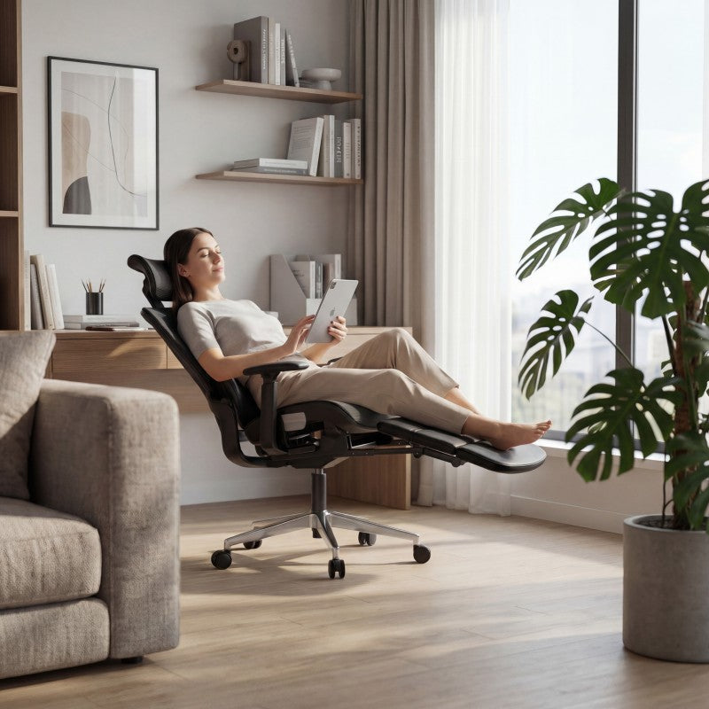 Fotel ergonomiczny z podnóżkiem Mark Adler Expert 9.3 Black