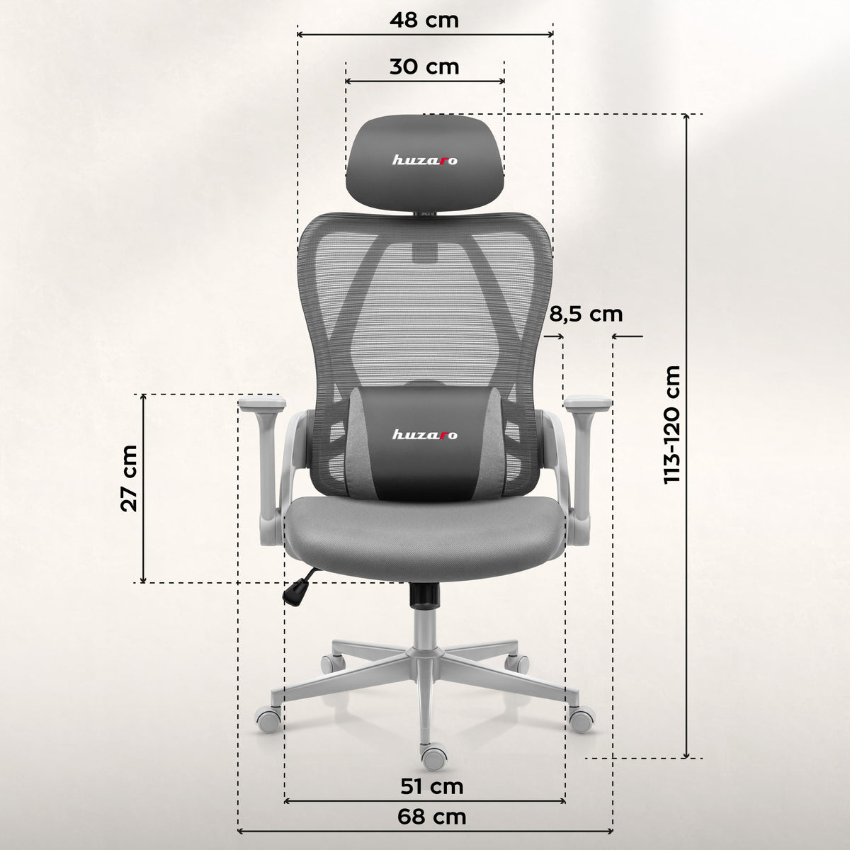 Gaming-Sessel Huzaro Combat 2.7 Grey