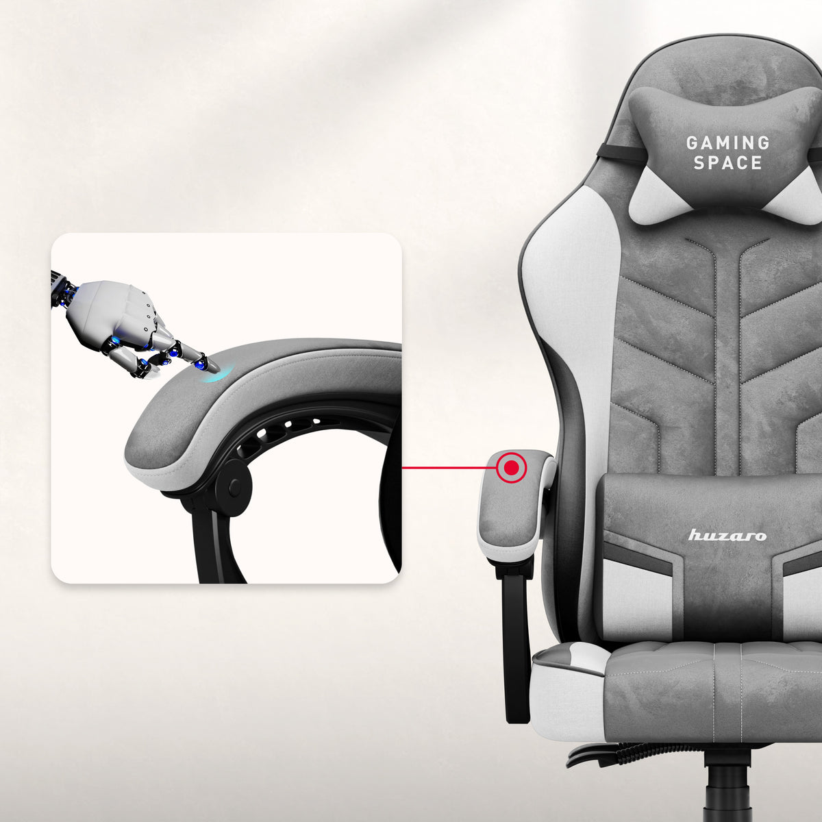Gaming-Stuhl Velours Huzaro Force 2.7 Grau