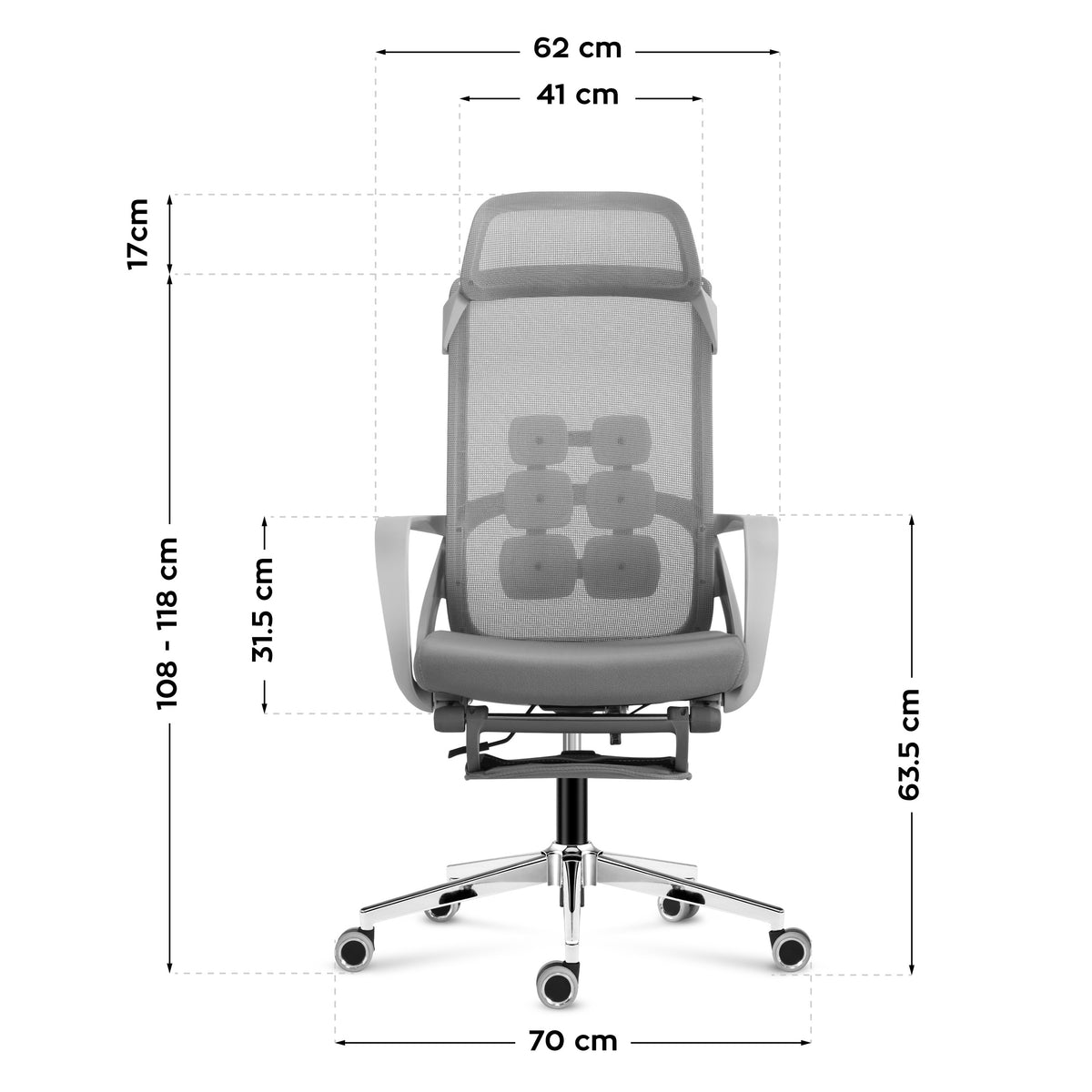 Bürostuhl mit Fußstütze Mark Adler Manager 3.6 Grey