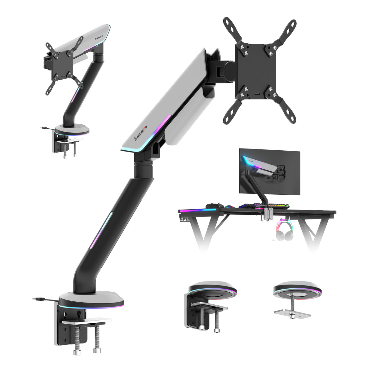 Monitorarm mit RGB-LED Huzaro Motion 1.8