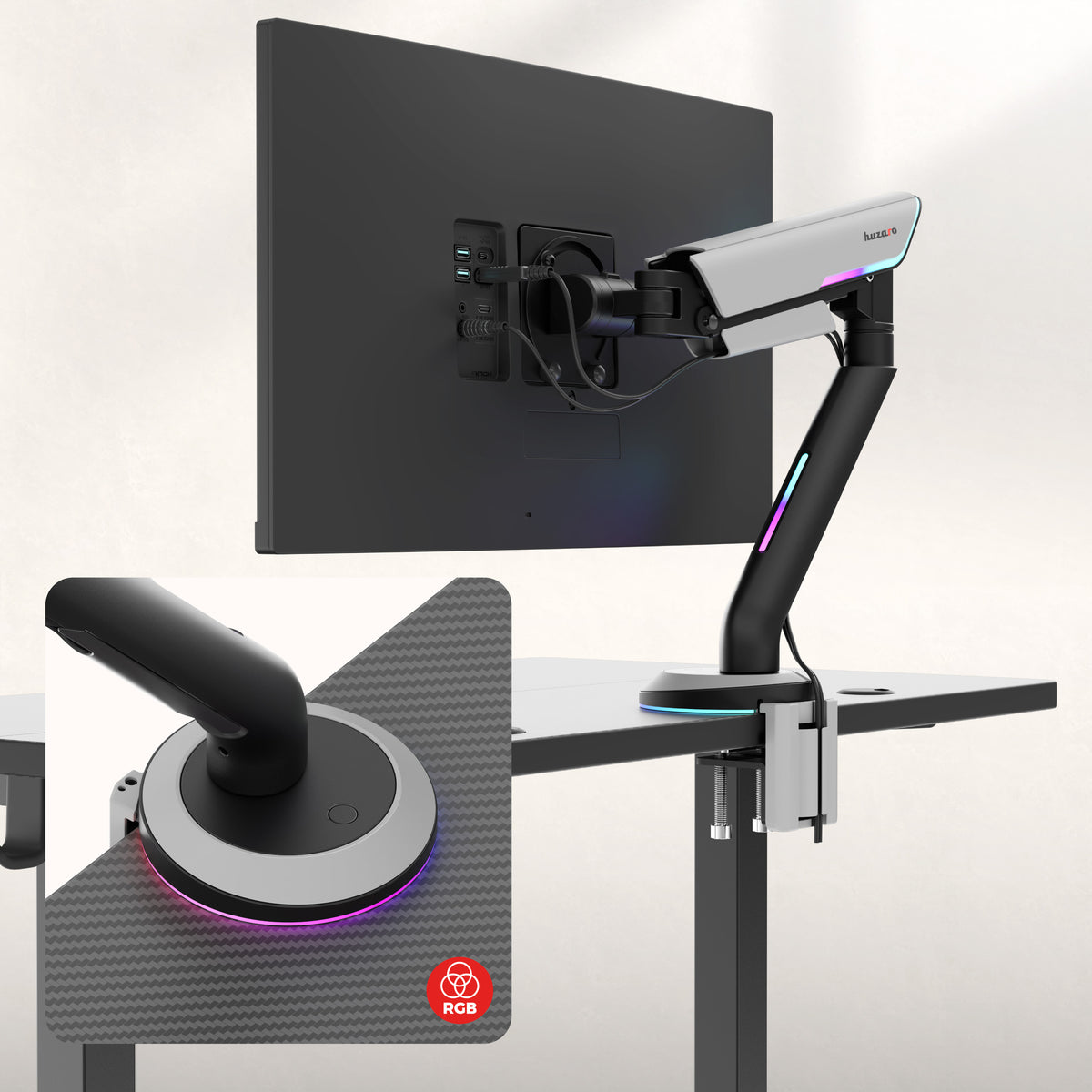 Monitorarm mit RGB-LED Huzaro Motion 1.8
