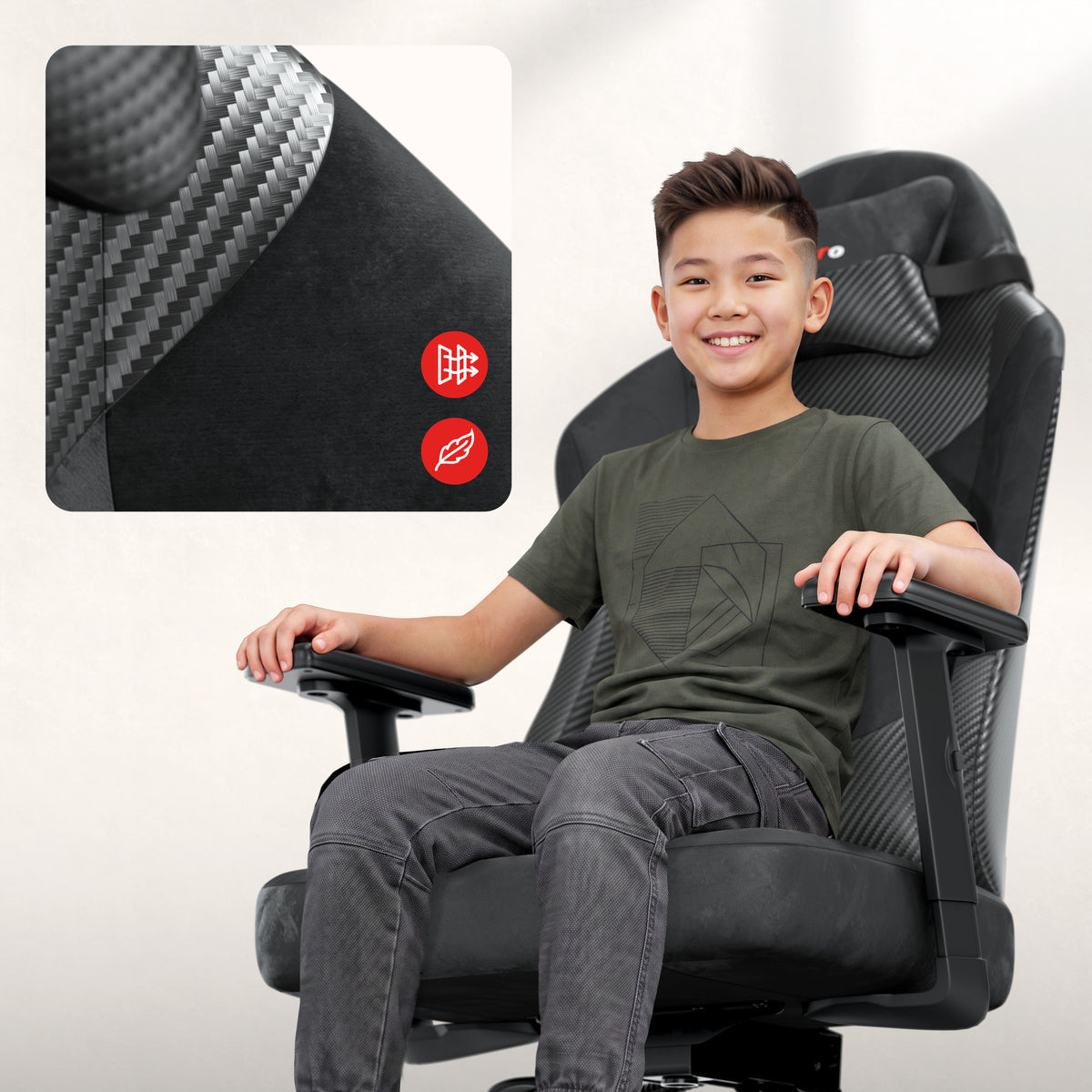 Gaming-Stuhl für Jugendliche Huzaro Ranger 5.7 Carbon Black